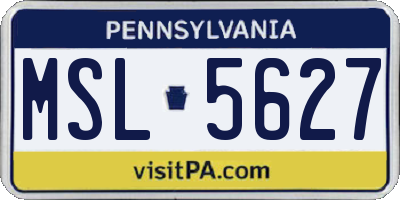 PA license plate MSL5627