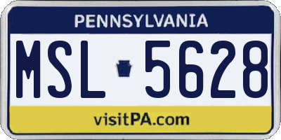 PA license plate MSL5628