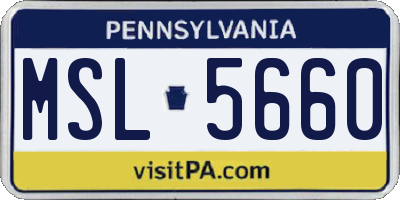 PA license plate MSL5660