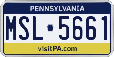 PA license plate MSL5661