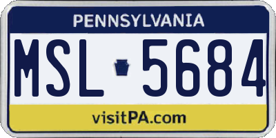 PA license plate MSL5684