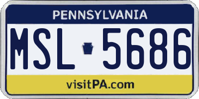 PA license plate MSL5686