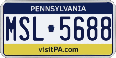 PA license plate MSL5688