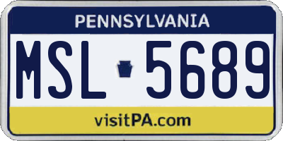 PA license plate MSL5689