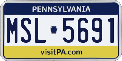 PA license plate MSL5691
