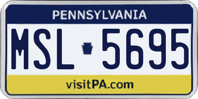 PA license plate MSL5695