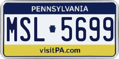 PA license plate MSL5699
