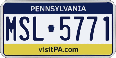 PA license plate MSL5771
