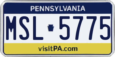 PA license plate MSL5775