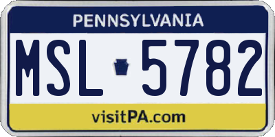 PA license plate MSL5782