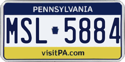 PA license plate MSL5884