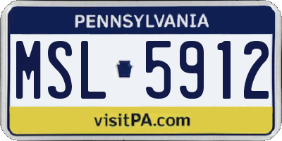 PA license plate MSL5912