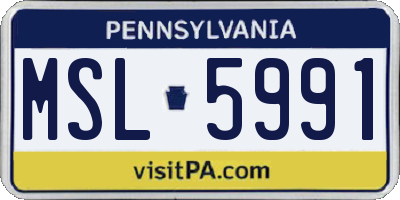 PA license plate MSL5991