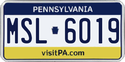 PA license plate MSL6019