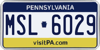 PA license plate MSL6029