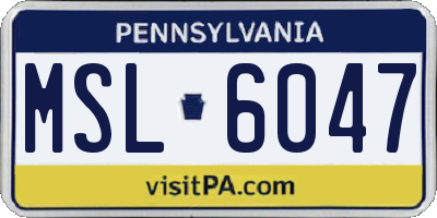 PA license plate MSL6047