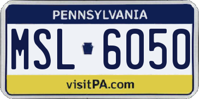 PA license plate MSL6050