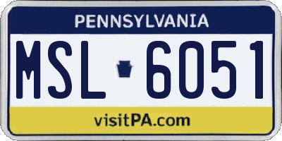 PA license plate MSL6051
