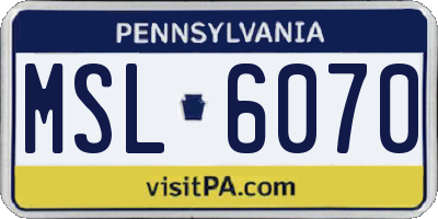 PA license plate MSL6070