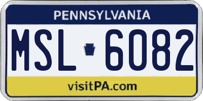 PA license plate MSL6082