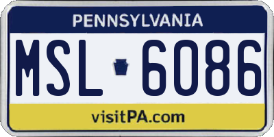 PA license plate MSL6086