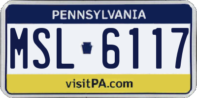 PA license plate MSL6117