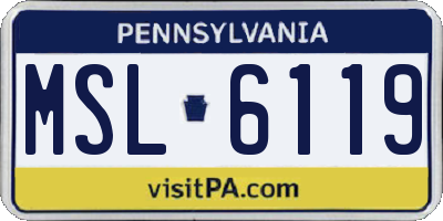 PA license plate MSL6119
