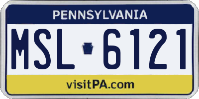PA license plate MSL6121