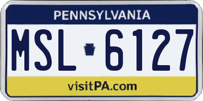 PA license plate MSL6127