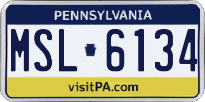 PA license plate MSL6134