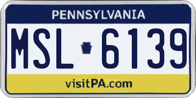 PA license plate MSL6139