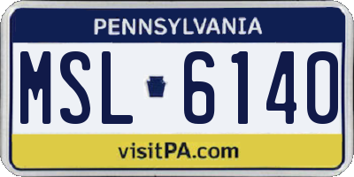 PA license plate MSL6140