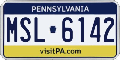 PA license plate MSL6142