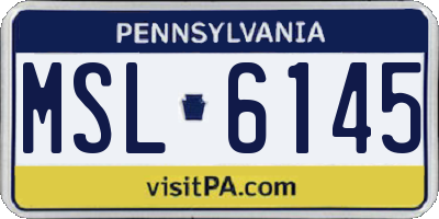 PA license plate MSL6145