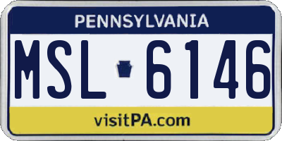 PA license plate MSL6146