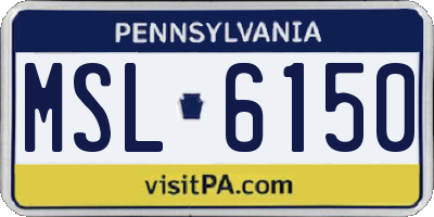 PA license plate MSL6150