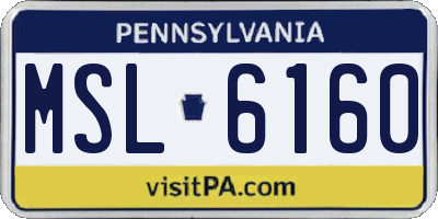 PA license plate MSL6160