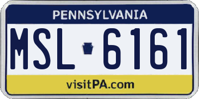 PA license plate MSL6161