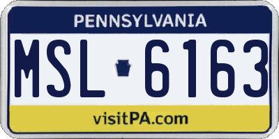 PA license plate MSL6163