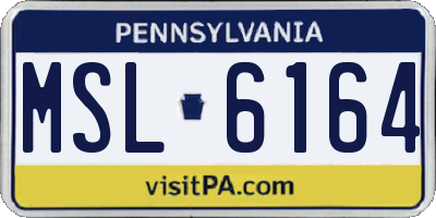 PA license plate MSL6164