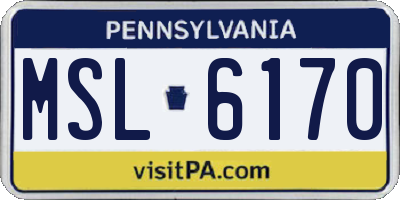 PA license plate MSL6170