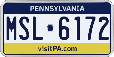 PA license plate MSL6172