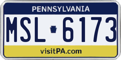PA license plate MSL6173