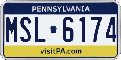 PA license plate MSL6174