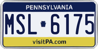 PA license plate MSL6175