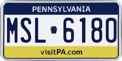 PA license plate MSL6180