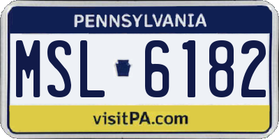 PA license plate MSL6182