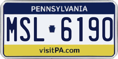 PA license plate MSL6190