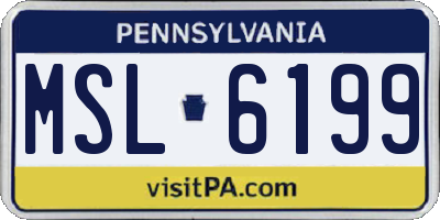 PA license plate MSL6199