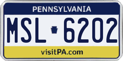 PA license plate MSL6202
